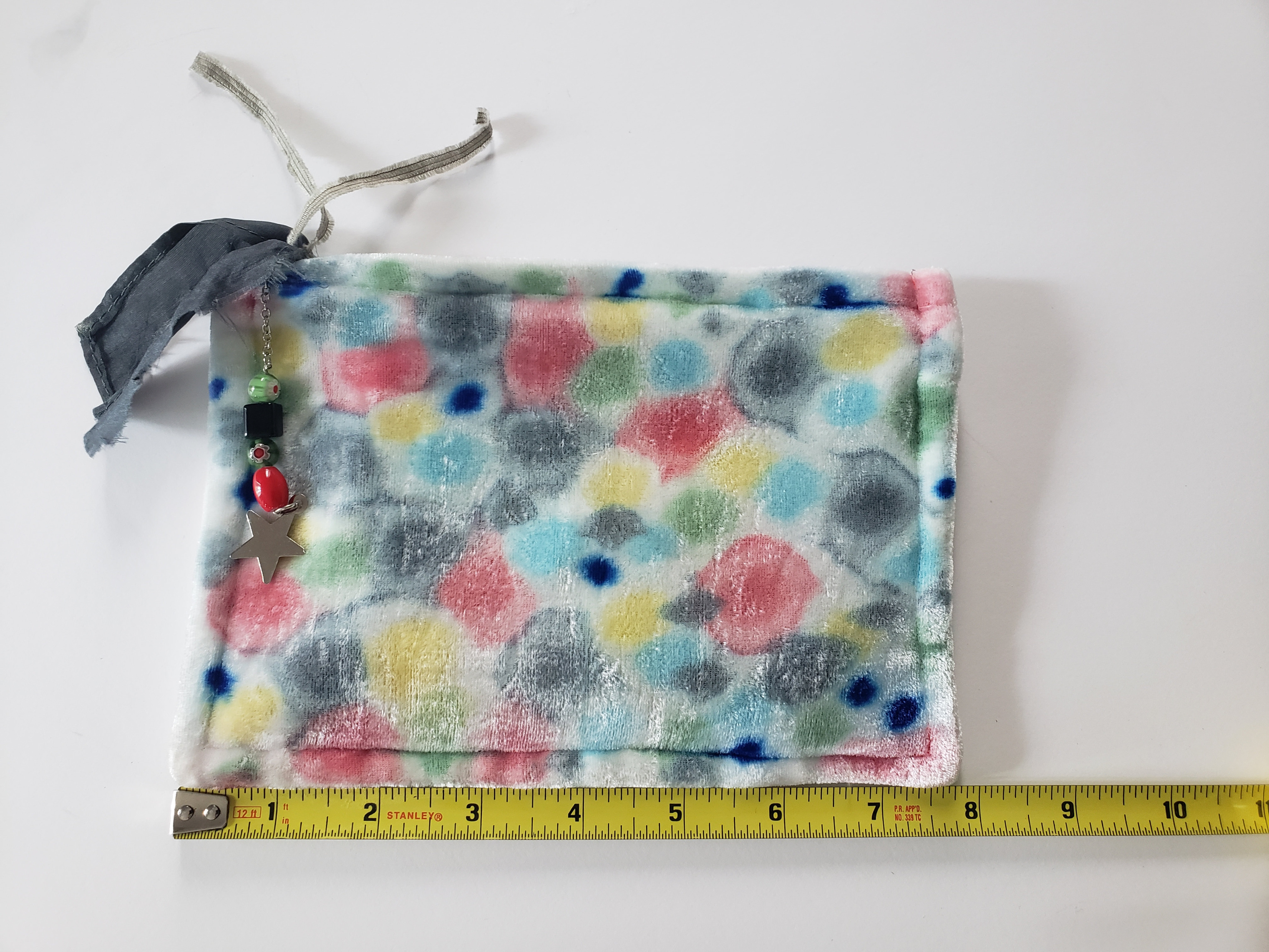 'Multi Dots' (medium) Velvet Bag with charms